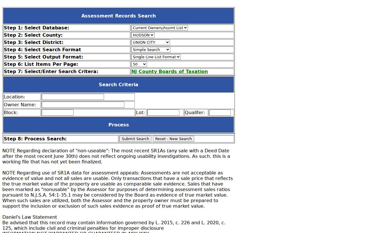 Union City residents directory tax search route for ZIP and parcel research